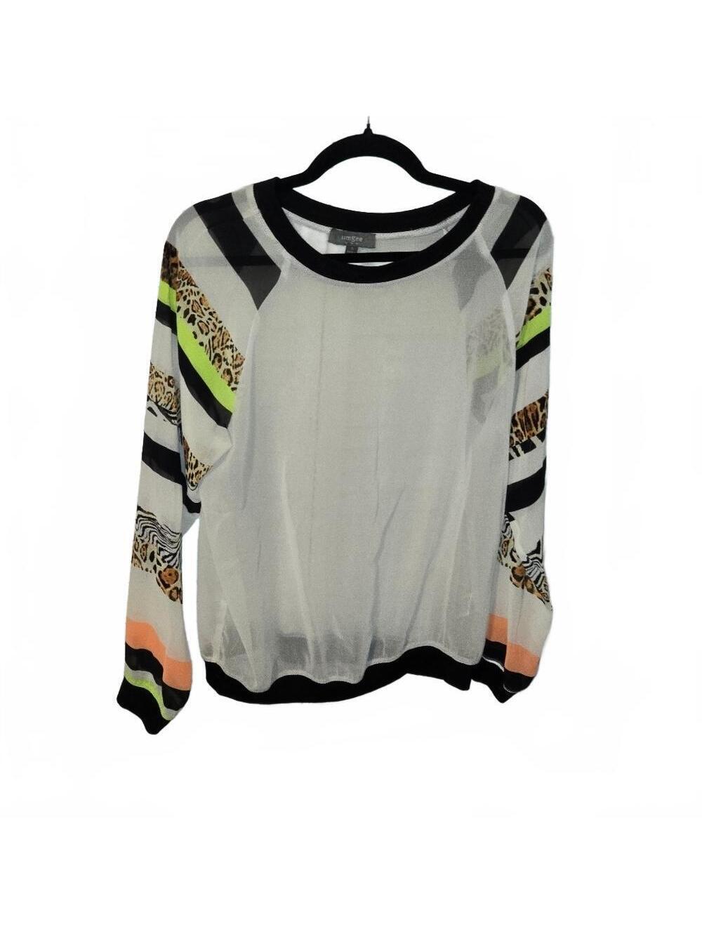 UMGEE Graphic Sleeve Sheer Top Boho Chic Size S NWOT